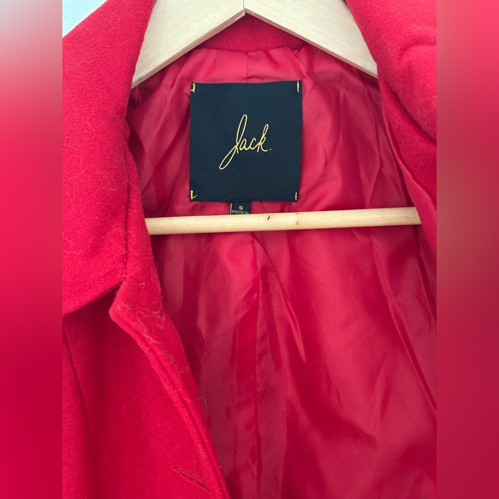 Red Single-Breasted Peacoat Euc - image 3